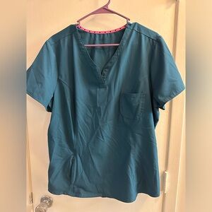 All Heart Caribbean Blue XL scrub Top.